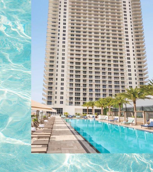 building and pool